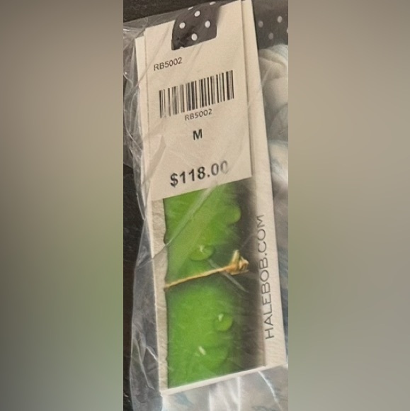 NWT Hale Bob Super Soft Mid Length Blue Leave Print Robe-Bamboo Material-Size M - Picture 7 of 8